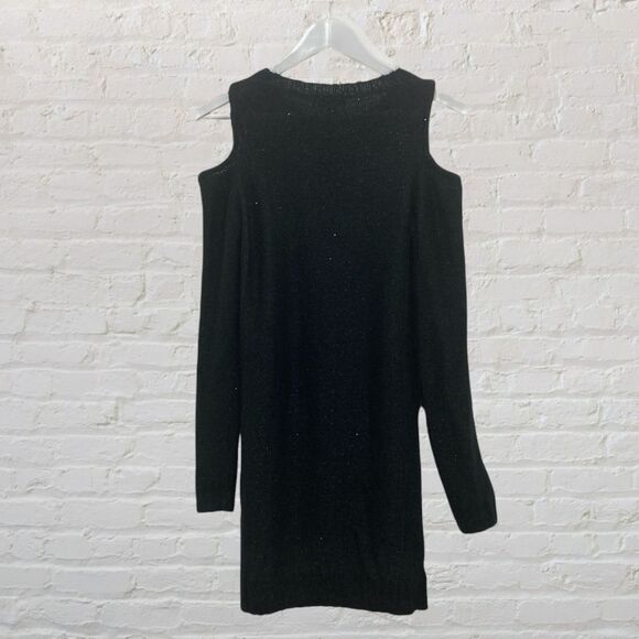The Limited Black Cold Shoulder Sequin Sweater Mohair XS - Picture 3 of 13